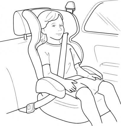 Black Car Safety Child White Cartoon Children Seat Belt Seats