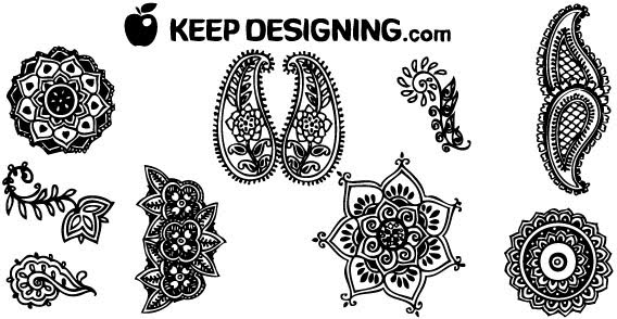 Design elements - Indian henna design free vector