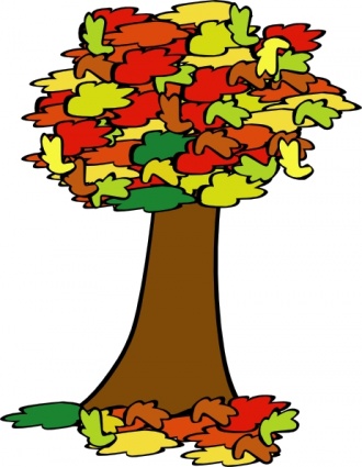 Fall Tree Coloured Cartoon Trees Plant Harvest Autumn