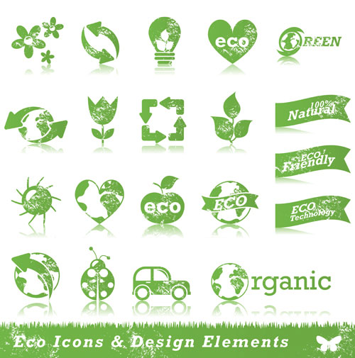 Free vector Ecology Stickers Signs