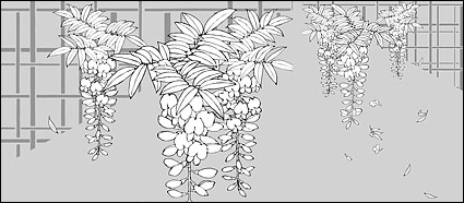 Line drawing of flowers -13