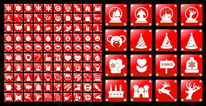 Simple red Christmas icon vector material