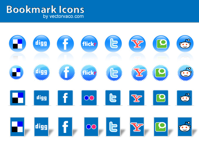 Social Icon Bookmark Vector