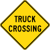 Truck Crossing Road Vector Sign