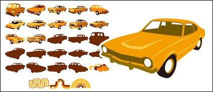 Vector material elements of classic cars