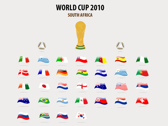 World Cup Qualified Countries Flags